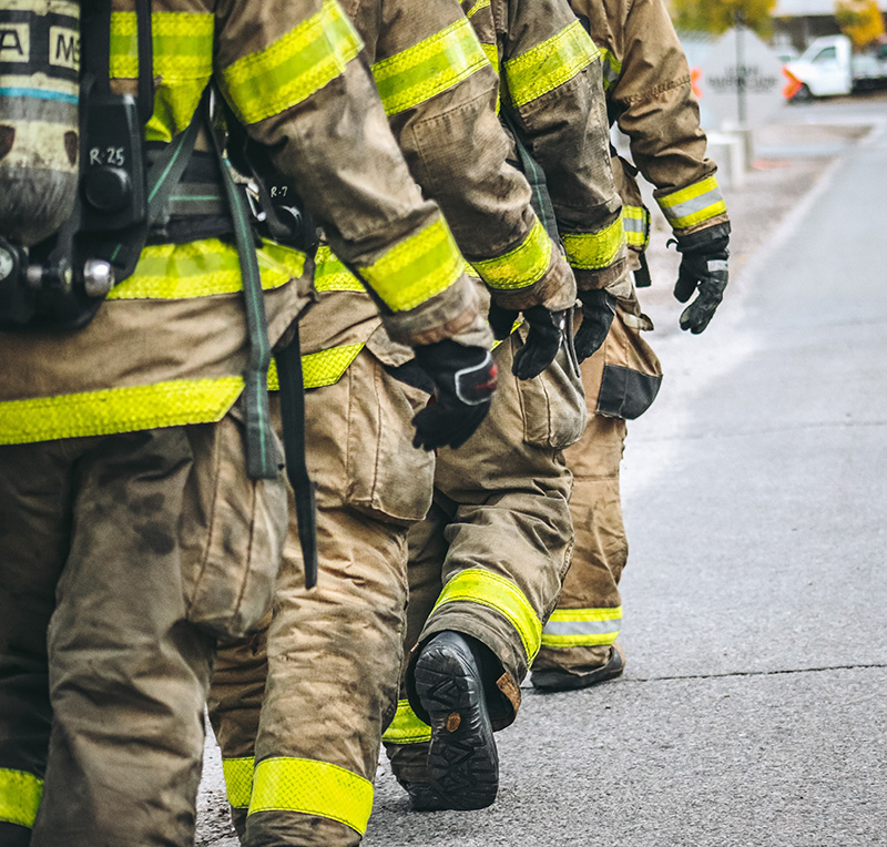Firefighter turnout gear after use